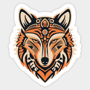 Wolf Mask Aztek Tribal Ethno Design Sticker